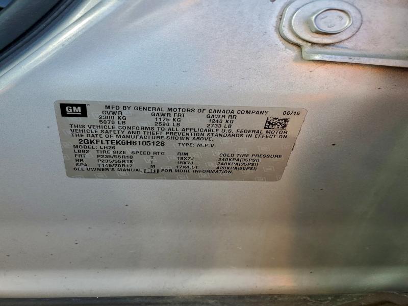 2017 Gmc Terrain მანქანა იყიდება აუქციონზე, vin: 2GKFLTEK6H6105128, აუქციონის ნომერი: 94561525