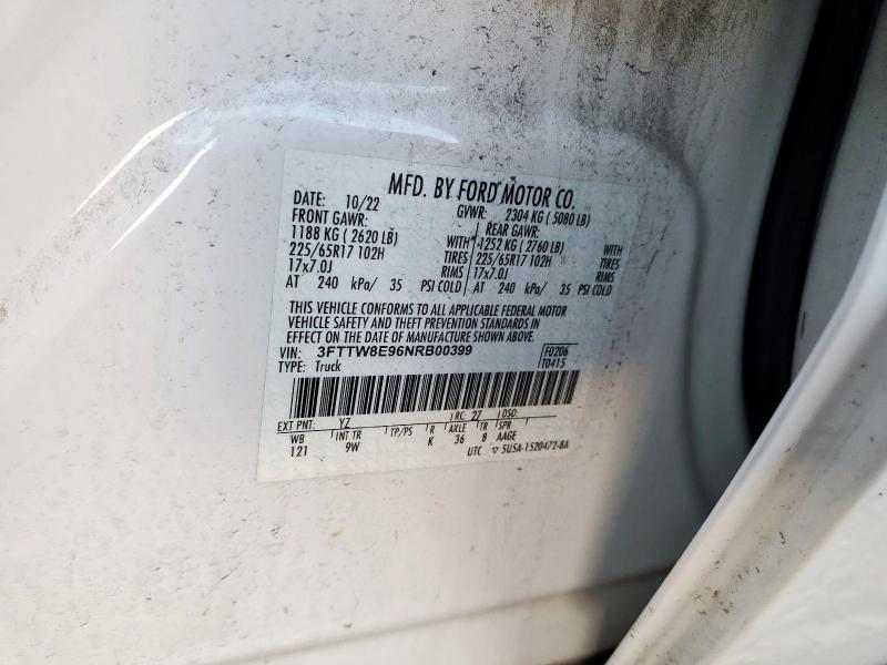 92376825 :رقم المزاد ، 3FTTW8E96NRB00399 vin ، 2022 Ford Maverick X مزاد بيع