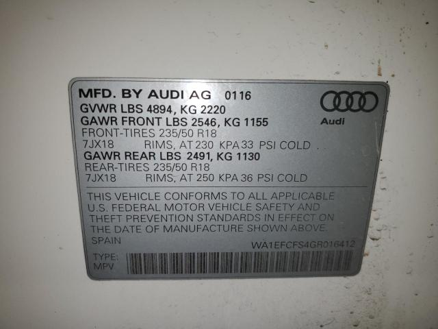 Aukcja sprzedaży 2016 Audi Q3 Premium, vin: WA1EFCFS4GR016412, numer aukcji: 91660005