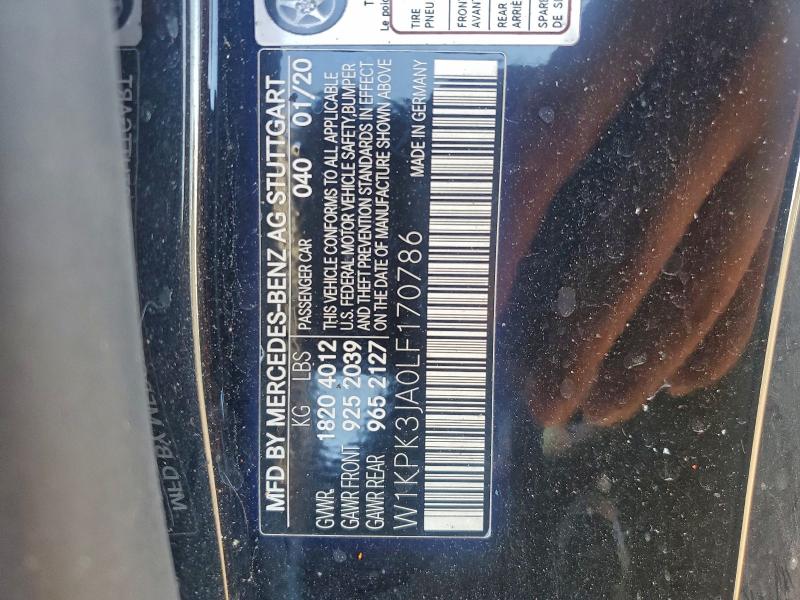 2020 Mercedes-benz Slc 300 მანქანა იყიდება აუქციონზე, vin: W1KPK3JA0LF170786, აუქციონის ნომერი: 94391495