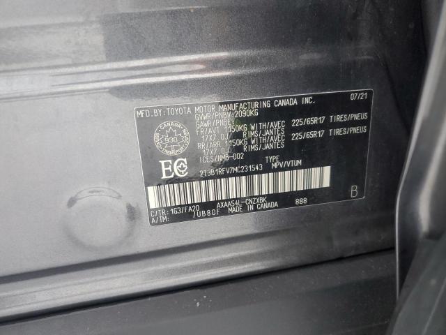 2021 Toyota Rav4 მანქანა იყიდება აუქციონზე, vin: 2T3B1RFV7MC231543, აუქციონის ნომერი: 92896345