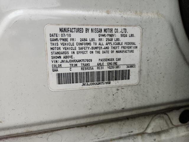 Продажа на аукционе авто 2010 Infiniti Ex35, vin: JN1AJ0HRXAM757909, номер лота: 91593665