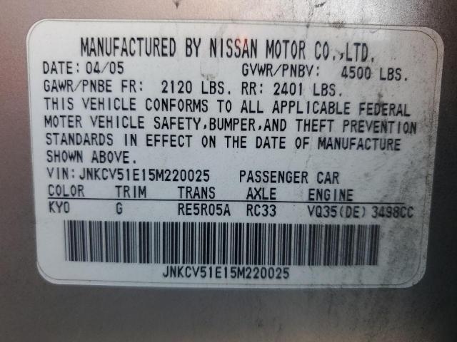Продажа на аукционе авто 2005 Infiniti G35, vin: JNKCV51E15M220025, номер лота: 91258515