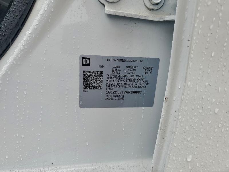 Aukcja sprzedaży 2024 Chevrolet Malibu, vin: 1G1ZD5ST7RF198983, numer aukcji: 93601785