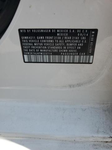 91309705 :رقم المزاد ، 3VW2K7AJ4FM223714 vin ، 2015 Volkswagen Jetta مزاد بيع