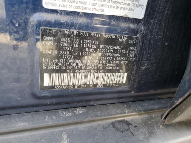 Aukcja sprzedaży 2011 Subaru Outback 2., vin: 4S4BRBGC1B3429610, numer aukcji: 92152825