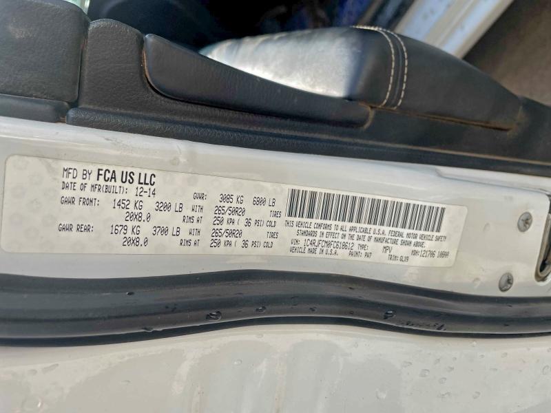 Продажа на аукционе авто 2015 Jeep Grand Cher, vin: 1C4RJFCM0FC618612, номер лота: 94445055