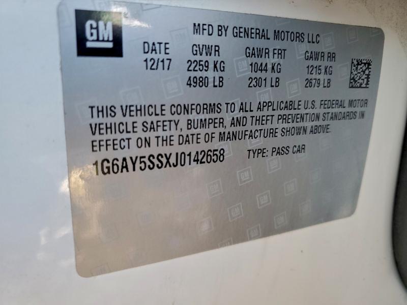 Aukcja sprzedaży 2018 Cadillac Cts, vin: 1G6AY5SSXJ0142658, numer aukcji: 85703575