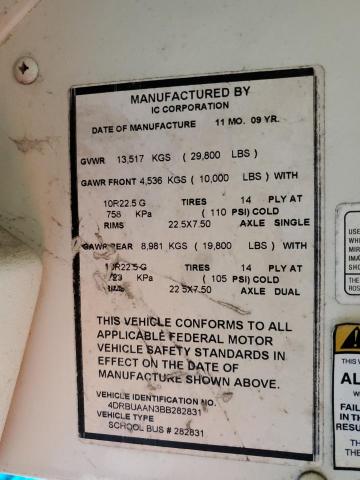 Продаж на аукціоні авто 2011 Ic Corporation Ce Series School, vin: 4DRBUAAN3BB282831, номер лоту: 90325215