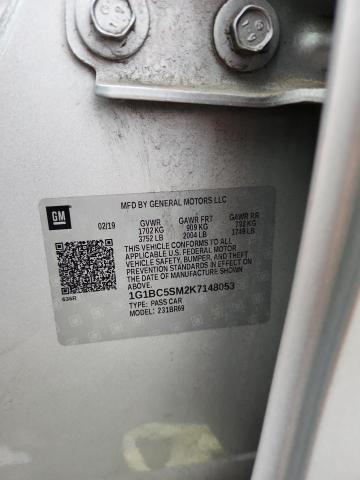 Продаж на аукціоні авто 2019 Chevrolet Cruze, vin: 1G1BC5SM2K7148053, номер лоту: 93136025