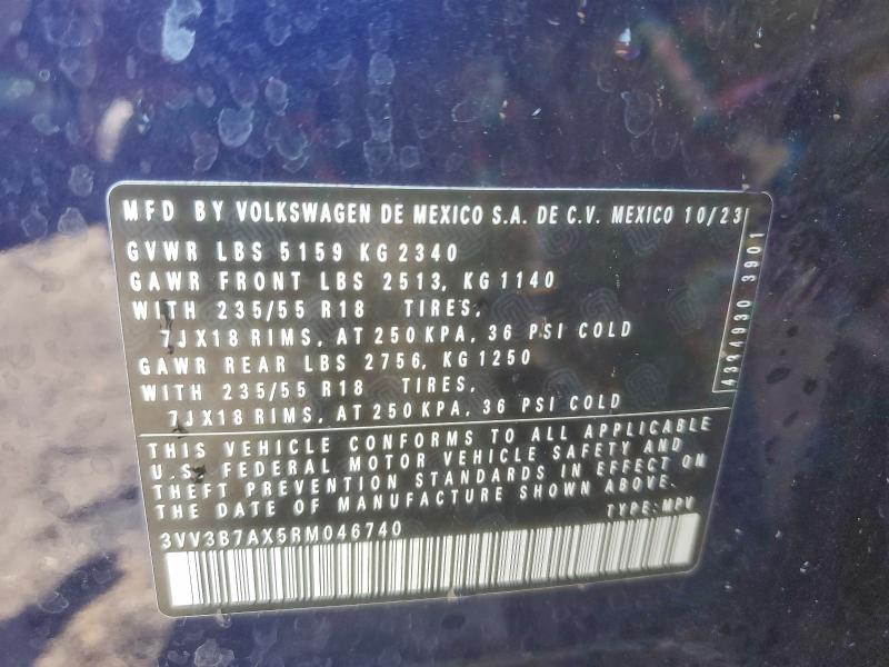 Продажа на аукционе авто 2024 Volkswagen Tiguan, vin: 3VV3B7AX5RM046740, номер лота: 93817925