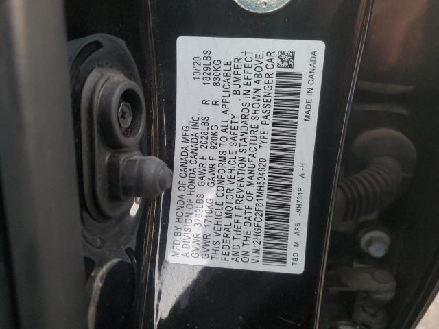 90760175 :رقم المزاد ، 2HGFC2F61MH504620 vin ، 2021 Honda Civic مزاد بيع