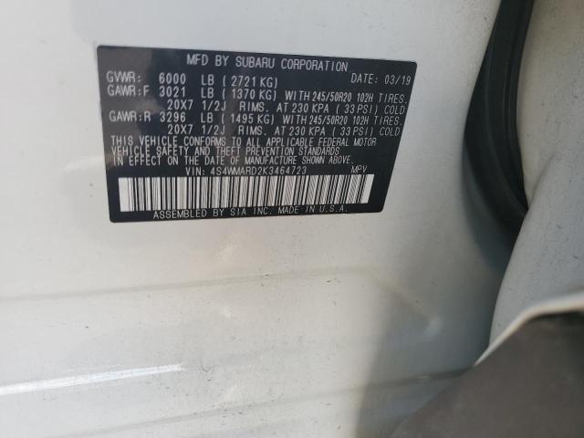 2019 Subaru Ascent მანქანა იყიდება აუქციონზე, vin: 4S4WMARD2K3464723, აუქციონის ნომერი: 92928655