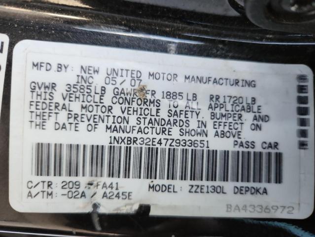 Продажа на аукционе авто 2007 Toyota Corolla, vin: 1NXBR32E47Z933651, номер лота: 93397125