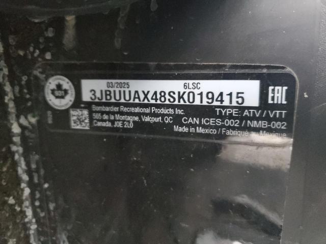 90250075 :رقم المزاد ، 3JBUUAX48SK019415 vin ، 2025 Can-am Defender Max مزاد بيع