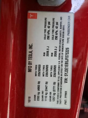 Продажа на аукционе авто 2018 Tesla Model 3, vin: 5YJ3E1EB5JF075326, номер лота: 92486585