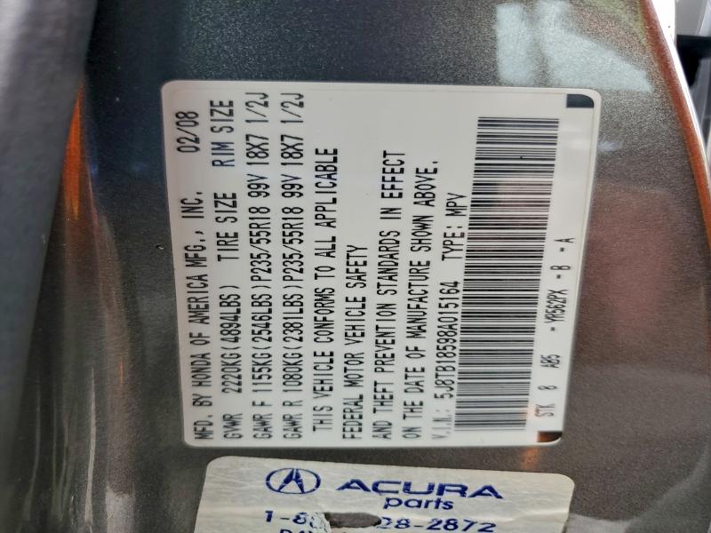 Aukcja sprzedaży 2008 Acura Rdx Techno, vin: 5J8TB18598A015164, numer aukcji: 93651655