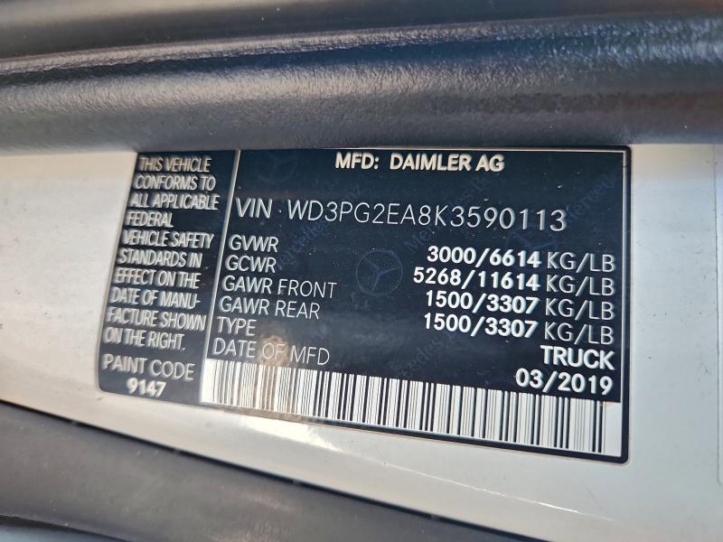 Aukcja sprzedaży 2019 Mercedes-benz Metris, vin: WD3PG2EA8K3590113, numer aukcji: 93995565