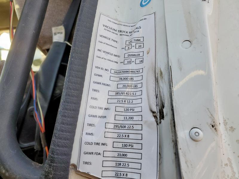 2019 Freightliner Conventional მანქანა იყიდება აუქციონზე, vin: 3ALXA7008KDKK6743, აუქციონის ნომერი: 92271975