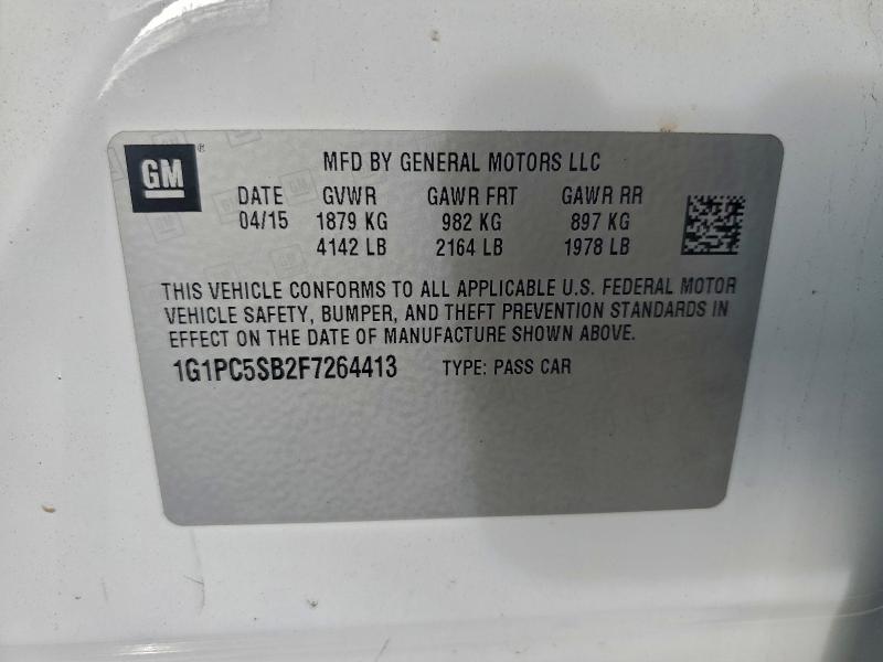 Продаж на аукціоні авто 2015 Chevrolet Cruze Lt, vin: 1G1PC5SB2F7264413, номер лоту: 99480335