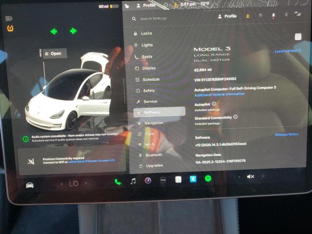 2022 Tesla Model 3 მანქანა იყიდება აუქციონზე, vin: 5YJ3E1EB8NF249153, აუქციონის ნომერი: 91809555