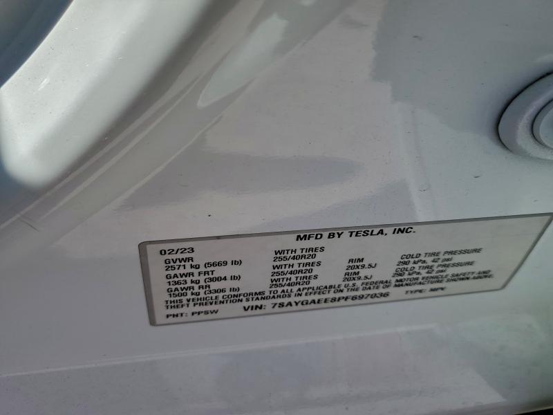 Aukcja sprzedaży 2023 Tesla Model Y, vin: 7SAYGAEE8PF697036, numer aukcji: 94083505