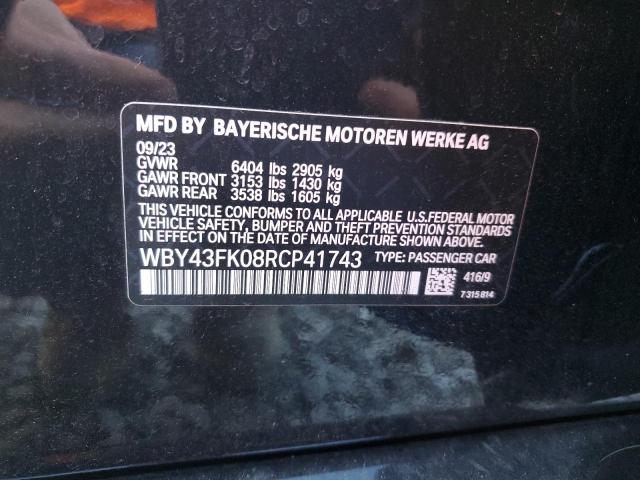 Aukcja sprzedaży 2024 Bmw I5, vin: WBY43FK08RCP41743, numer aukcji: 92720595