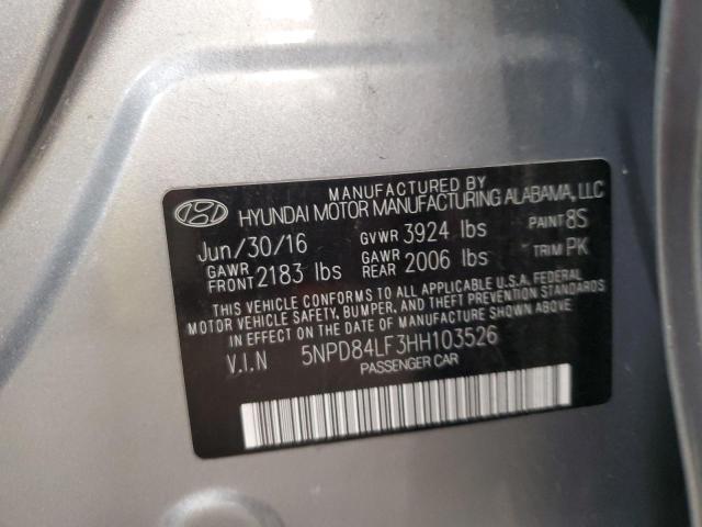 92105975 :رقم المزاد ، 5NPD84LF3HH103526 vin ، 2017 Hyundai Elantra Se مزاد بيع