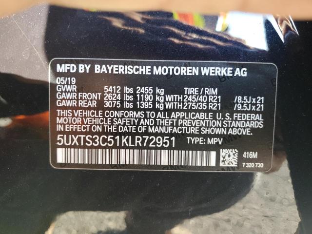 Продаж на аукціоні авто 2019 Bmw X3, vin: 5UXTS3C51KLR72951, номер лоту: 91977425