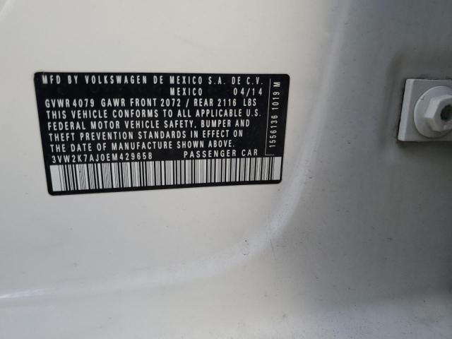 Продажа на аукционе авто 2014 Volkswagen Jetta Base, vin: 3VW2K7AJ0EM429658, номер лота: 93443495