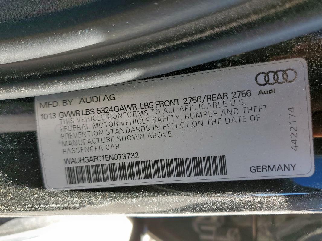 Продаж на аукціоні авто 2014 Audi A6, vin: WAUHGAFC1EN073732, номер лоту: 92163045