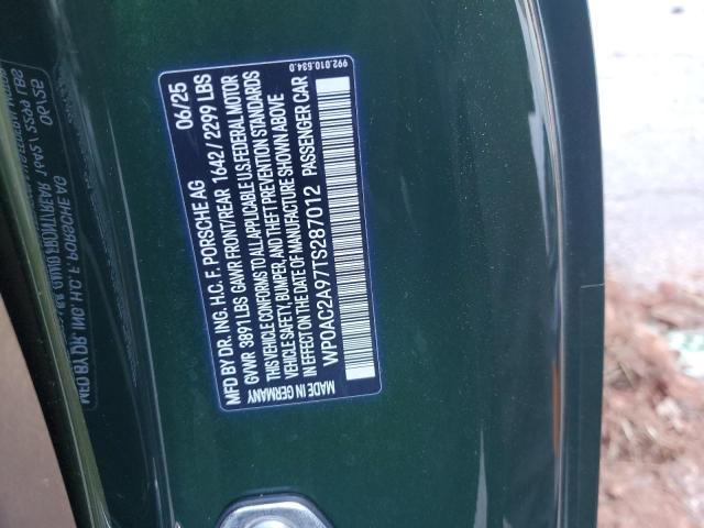 Продаж на аукціоні авто 2026 Porsche 911, vin: WP0AC2A97TS287012, номер лоту: 92576775