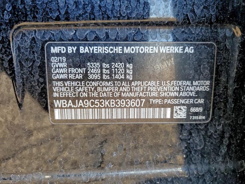 Продажа на аукционе авто 2019 Bmw 530e, vin: WBAJA9C53KB393607, номер лота: 94216185