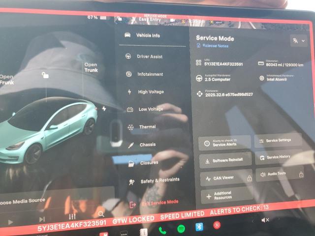 Aukcja sprzedaży 2019 Tesla Model 3, vin: 5YJ3E1EA4KF323591, numer aukcji: 91416525