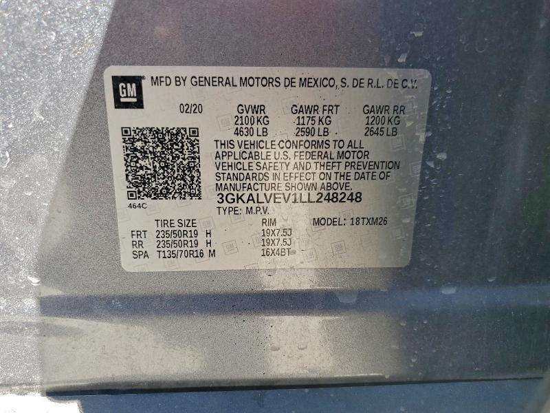 Aukcja sprzedaży 2020 Gmc Terrain Sl, vin: 3GKALVEV1LL248248, numer aukcji: 92736635