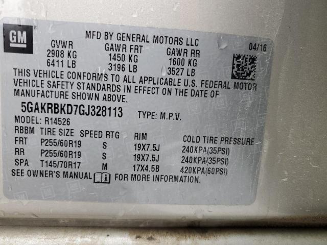 93615505 :رقم المزاد ، 5GAKRBKD7GJ328113 vin ، 2016 Buick Enclave مزاد بيع