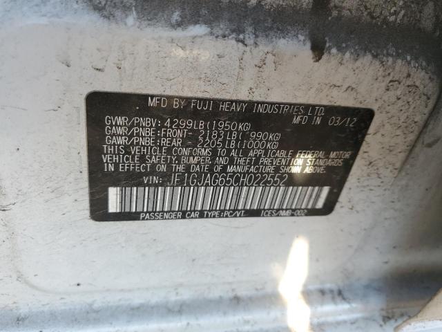 Продажа на аукционе авто 2012 Subaru Impreza Li, vin: JF1GJAG65CH022552, номер лота: 91234245