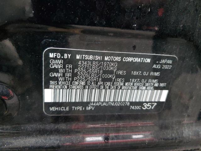 Продаж на аукціоні авто 2022 Mitsubishi Outlander Sport, vin: JA4APUAU7NU020278, номер лоту: 93381655