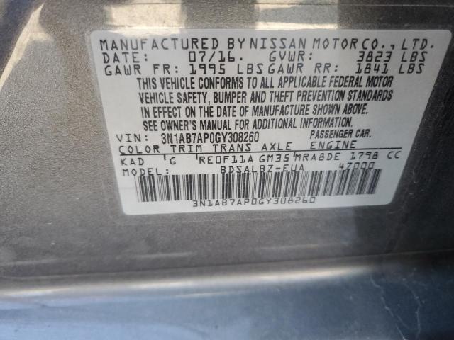 Aukcja sprzedaży 2016 Nissan Sentra, vin: 3N1AB7AP0GY308260, numer aukcji: 91792605