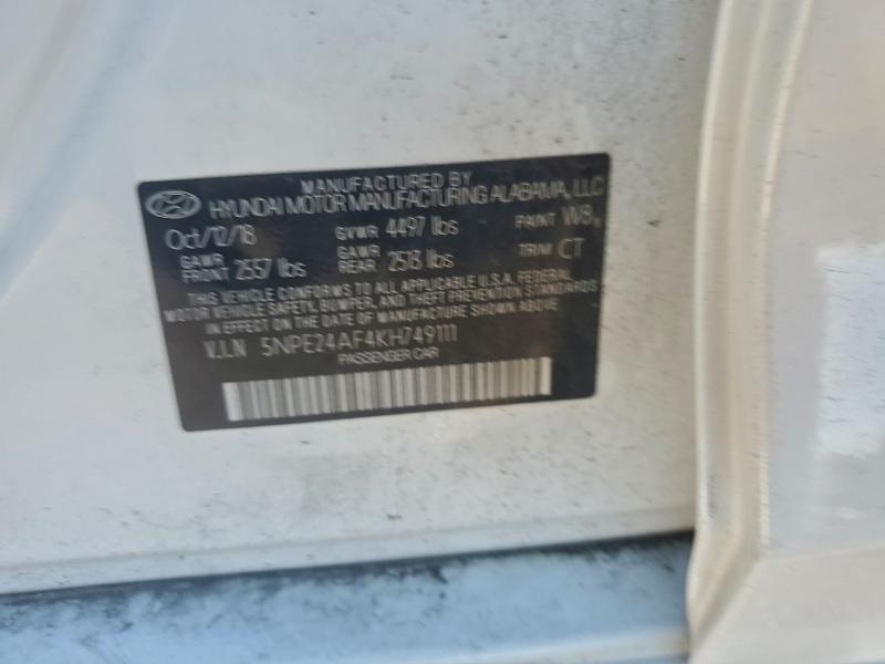 Aukcja sprzedaży 2019 Hyundai Sonata, vin: 5NPE24AF4KH749111, numer aukcji: 94575525