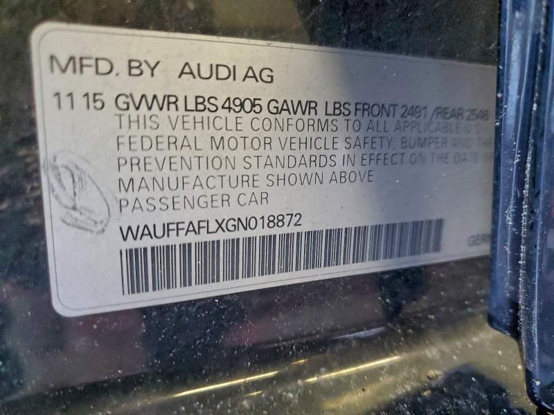 Aukcja sprzedaży 2016 Audi A4, vin: WAUFFAFLXGN018872, numer aukcji: 94594495