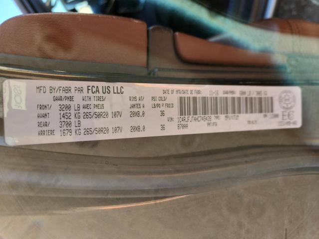 91050165 :رقم المزاد ، 1C4RJFJT4HC745439 vin ، 2017 Jeep Grand Cherokee مزاد بيع
