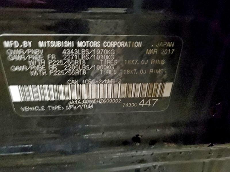 2017 Mitsubishi Rvr მანქანა იყიდება აუქციონზე, vin: JA4AJ4AW5HZ609002, აუქციონის ნომერი: 94468945