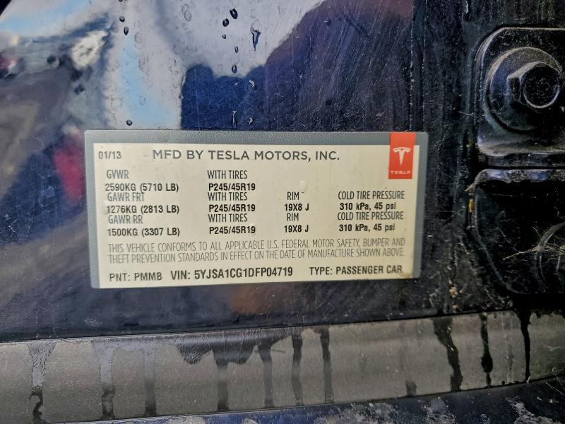 2013 Tesla Model S მანქანა იყიდება აუქციონზე, vin: 5YJSA1CG1DFP04719, აუქციონის ნომერი: 93536635