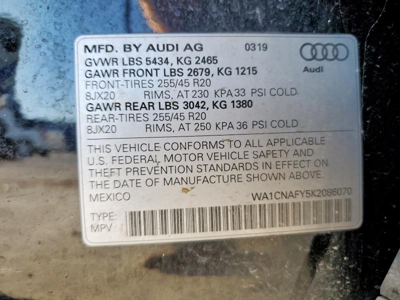 Продажа на аукционе авто 2019 Audi Q5 Prestig, vin: WA1CNAFY5K2086070, номер лота: 91156015