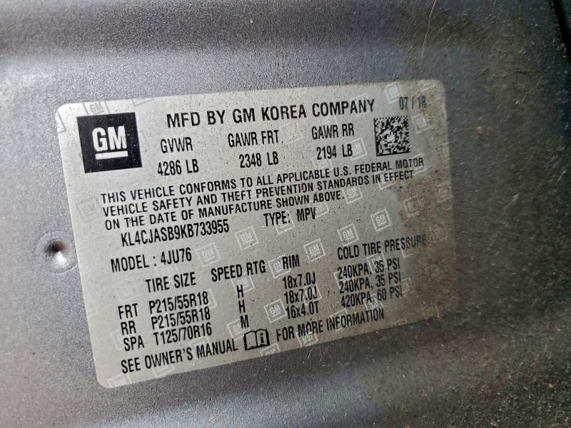 Продаж на аукціоні авто 2019 Buick Encore, vin: KL4CJASB9KB733955, номер лоту: 94664885