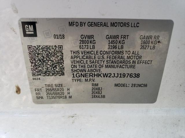 2018 Chevrolet Traverse მანქანა იყიდება აუქციონზე, vin: 1GNERHKW2JJ197638, აუქციონის ნომერი: 90914515