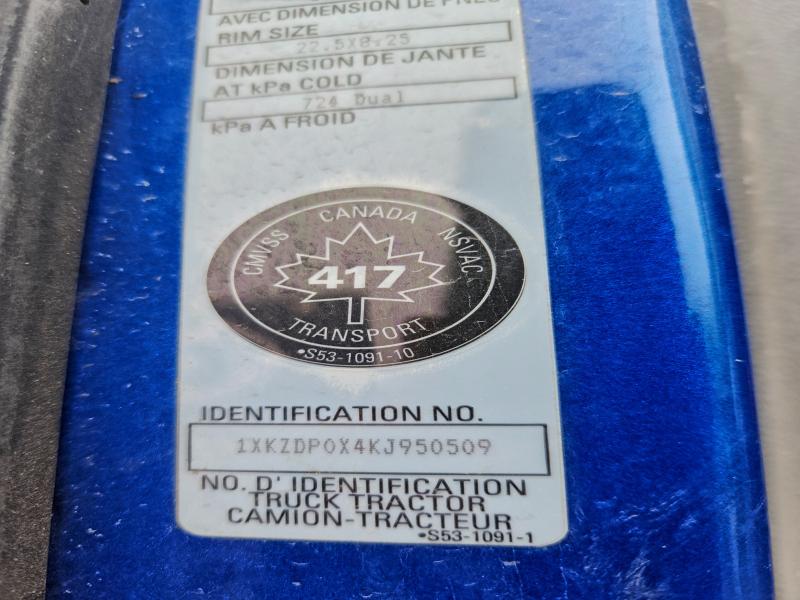 93929685 :رقم المزاد ، 1XKZDP0X4KJ950509 vin ، 2019 Kenworth Construction مزاد بيع