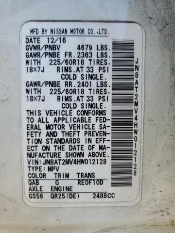 Продаж на аукціоні авто 2017 Niss Rogue, vin: JN8AT2MV4HW012128, номер лоту: 90313185