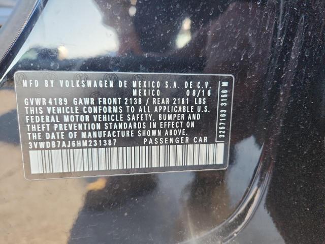 91836595 :رقم المزاد ، 3VWDB7AJ6HM231387 vin ، 2017 Volkswagen Jetta مزاد بيع